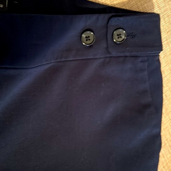 Ann Taylor navy blue dress pants with decorative front buttons. Like new. - Picture 7 of 8